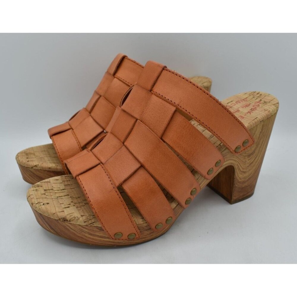 Kork Ease Womens Size 11 Devan Orange Papaya Leather Heeled Platform Sandals